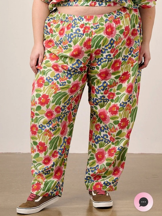 Lucy & Yak Pants - Lucy and Yak - Freddie - Barrel Leg Cotton Trousers in Ivory Marie